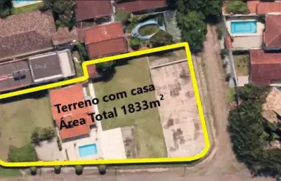 Imperdível!terreno amplo c/casa, próximo ao mar na praia da enseada.