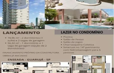 Apartamentos com 1 a 2 quartos, 56,32 a 78,96 m²- praia da enseada - guarujá/sp