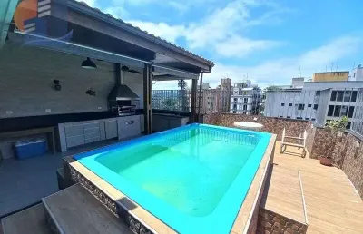 Cobertura excelente de frente/terraço com área gourmet e piscina!