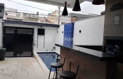 Casa em condomínio fechado com 3 quartos à venda na avenida carlos pontes, jardim sulacap, rio de janeiro, 150 m2 por r$ 580.000