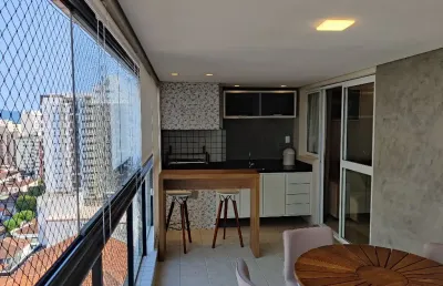 Gonzaga -locação - 3 dorm. - varanda com churrasqueira