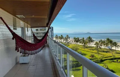 Apartamento pé na areia vista mar na riviera de são lourenço