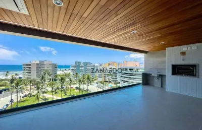 Apartamento lançamento vista mar e pé na grama em riviera de são lourenço