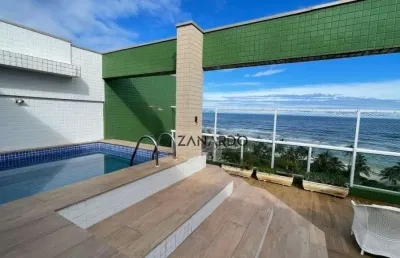 Cobertura pé na areia 4 dormitórios sendo 2 suítes à venda, 358 m² por r$ 5.600.000 - riviera de são lourenço - bertioga/sp