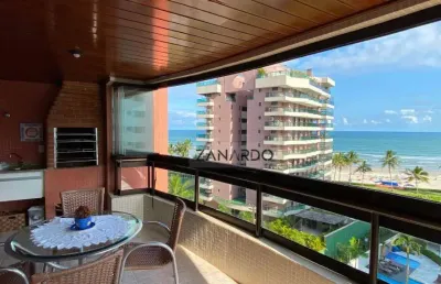 Apartamento vista mar à 30m da praia 4 dormitórios sendo 2 suítes à venda, 128 m² por r$ 2.700.000 - riviera de são lourenço - bertioga/sp