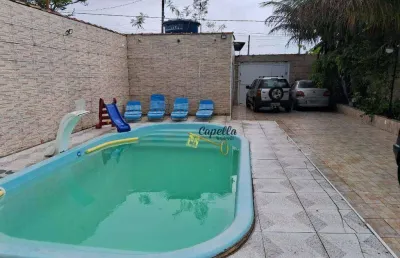 Casa com 2 dormitórios à venda por r$ 380.000 - balneário gaivota - área verde - itanhaém/sp