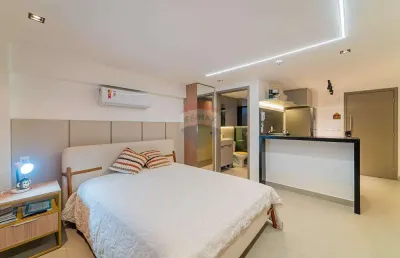 Flat à venda com 41m², pronto para rentabilizar,  com dois ambientes, no cabo branco, joão pessoa/pb.