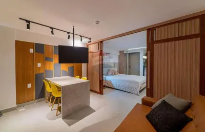 Flat à venda com 41m², pronto para rentabilizar,  com dois ambientes, no cabo branco, joão pessoa/pb.