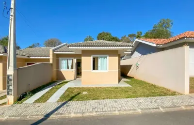 Casa em condomínio fechado com 3 quartos à venda na rua chile, 65, conjunto habitacional monsenhor francisco gorski, campo largo por r$ 250.000