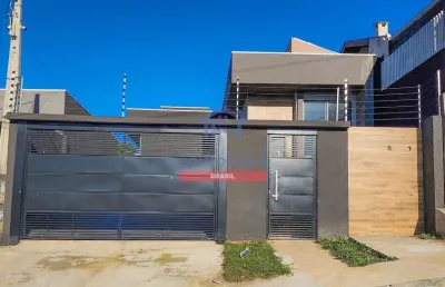 Linda casa nova alto padrão com 3 amplos quartos e suite à venda, bairro guarani, colombo, pr