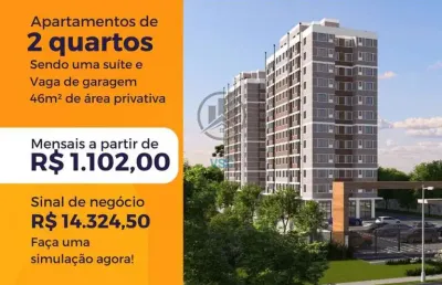 Oportunidade para garantir seu apartamento, 2 quartos sendo uma suíte com vaga de garagem