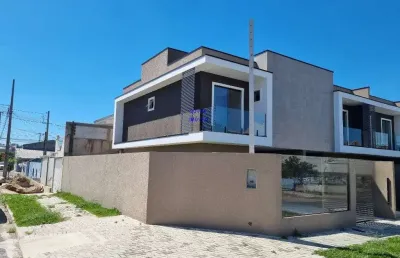 Lindo sobrado 135m², 3 quartos, suite, sacada, com terreno grande esquina, exelente projeto, em localização nobre, preço de planta