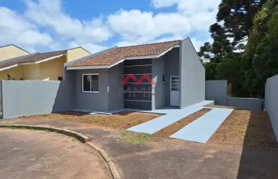 Casa em condomínio fechado com 2 quartos à venda na rua salmão, jardim três rios, campo largo, 41 m2 por r$ 215.000