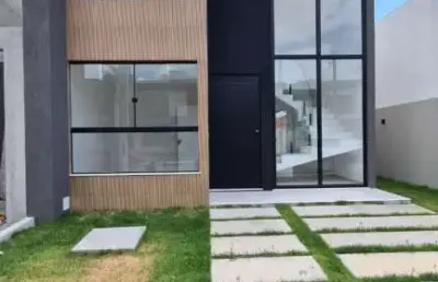 Casa em condomínio fechado com 4 quartos à venda na rua sucupió, abrantes, camaçari, 148 m2 por r$ 1.090.000