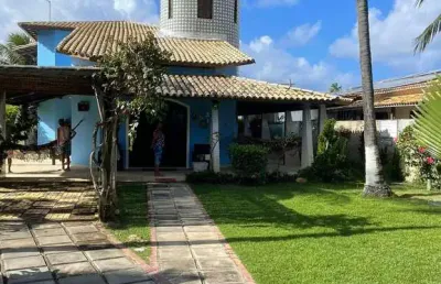 Casa em condomínio fechado com 5 quartos para alugar na rua praia do atlântico, 4, abrantes, camaçari, 1200 m2 por r$ 7.000