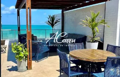 Apartamento com terraço privativo beira-mar do bessa