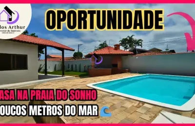 Casa na praia do sonho com piscina  próximo a praia itanhaém-sp