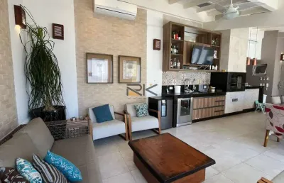 Cobertura praia grande em ubatuba-sp com 3 suítes,varanda gourmet com churrasqueira e jacuzzi,3 vagas de garagem