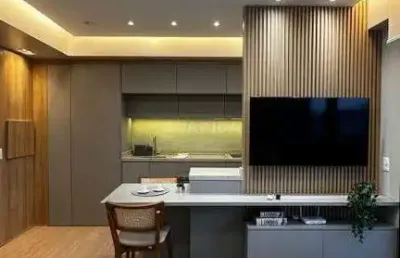 Apartamento mobiliado com 1 dormitório e 1 vaga de garagem, no bairro boa vista