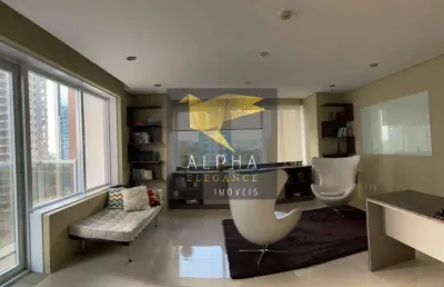 Locação de sala com. no ed. alpha green mobiliada -lindissima -oportunidade