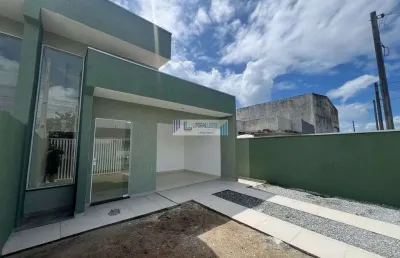 Residência nova no balneário luciane, 3 dormitórios / suíte, edícula e quintal.