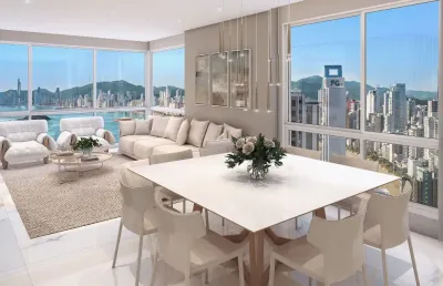 Sofisticação nas alturas: apartamento em andar alto com 04 suítes, 03 vagas e vista permanente para o mar
