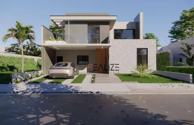 Sobrado moderno com 4 dormitórios e escritório à venda, 303 m² por r$ 3.300.000 - condomínio alto padrão - indaiatuba/sp
