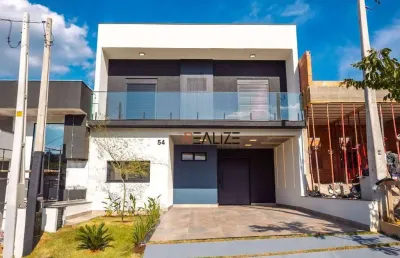 Sobrado moderno com 3 dormitórios e escritório à venda, 222 m² por r$ 1.550.000 - condomínio park gran reserve - indaiatuba/sp