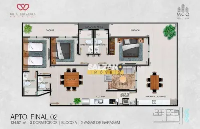Apartamento com 3 dormitórios à venda, 134 m² por r$ 2.700.000,00 - itaguá - ubatuba/sp