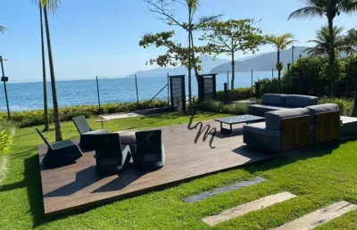 Linda casa pé na areia com 05 suítes uma linda vista mar em toque toque pequeno - litoral de são paulo