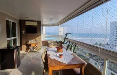 Apartamento 03 dormitórios mobiliado com vista mar no caiçara - praia grande são paulo