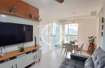 Excelente apartamento em prédio novo, vista livre, área de lazer, 2 dormitórios, sendo uma suíte, no marapé- santos-sp