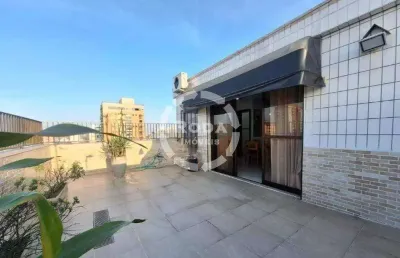 Cobertura duplex com 2 quartos, vista livre no bairro da aparecida em santos
