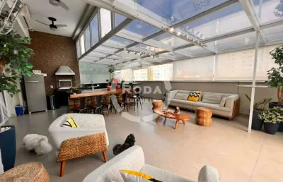 Apartamento garden alto padrão com área gourmet e 2 vagas no campo grande – santos/sp