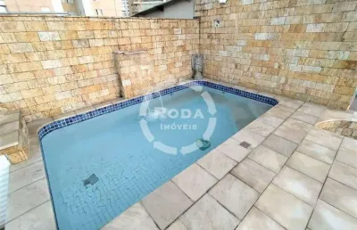 Cobertura duplex com piscina à venda, 3 quartos, 2 suítes, 2 vagas, gonzaga - santos/sp