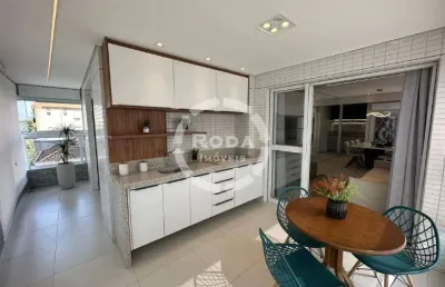 Descubra a elegância à beira-mar 2 suítes, varanda gourmet e terraço estendido no boqueirão, santos