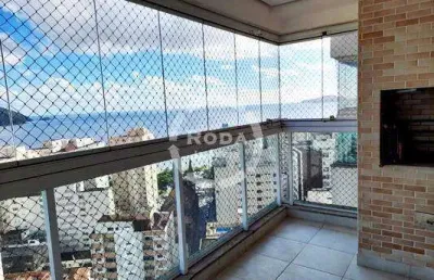 Apartamento com 3 dormitórios e vista para o mar para alugar em santos