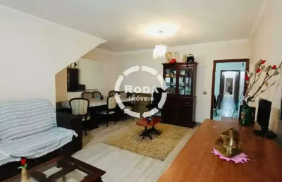 Casa sobreposta alta à venda, 3 quartos, 2 suítes, 2 vagas, boqueirão - santos/sp