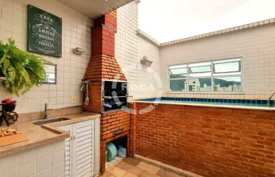 Cobertura duplex 3 dormitórios com piscina e churrasqueira à venda no marapé - 208m²