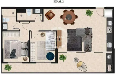 Apartamento à venda, 2 quartos, 1 suíte, 1 vaga, josé menino - santos/sp