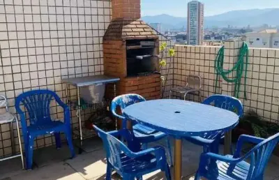 Excelente cobertura triplex 3 dormitórios 142m² no bairro do boqueirão - santos - sp