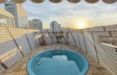 Cobertura exclusiva à venda no gonzaga, santos | piscina e 2 vagas na rua pasteur