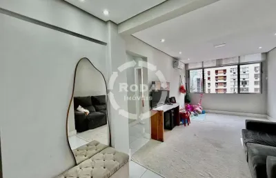Apartamento 2 suítes, reformado - boqueirao - santos