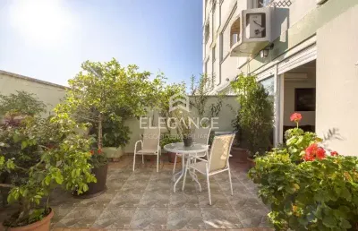 Elegance imóveis vende apartamento garden, 171m, 2 dormitórios, 1 suíte, pátio com churrasqueira coberta e 2 vagas de garagem. comprar r$ 730.000,00