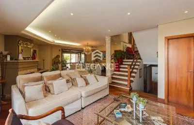 Elegance imóveis vende casa em condomínio,445m, 6 dormitórios, 3 suítes, living 3 ambientes, piscina e 3 vagas de garagem/box. comprar r$ 2.990.000,00