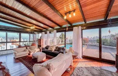 Elegance imóveis vende cobertura com 483 m2 privativos, 3 dormitórios, suíte, piscina, 4 vagas box garagem auxiliadora porto alegre.