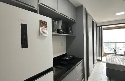 Alugo studio na barra mobiliado r$ 3.117,15 pertinho da praia