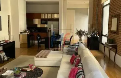 Ref: 16.296 - lindo apto , 156 m² a.u., , mobiliado ,1 suíte com dois andares de armários, cozinha americana, salas, 3 vagas, deposito e lazer.