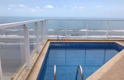 Excelente apto cobertura no centro de mongaguá/sp, 180 m² a.u., 2 dormitórios (1 suíte), churrasqueira, sala para jogos e festas, piscina privativa, 2 vagas (ref 17.479)