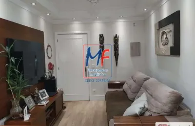 Excelente apto em marapé, santos/sp, com 64m² a.u., 2 dormitórios (1 suíte), sala, cozinha, lavanderia, 1 vaga, lazer. prox. av. sen. pinheiro machado (ref 21.265)